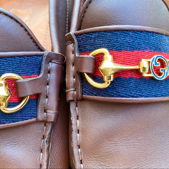 Gucci Ayrton Leather & Web Driver Loafers. - Picture 3 of 10